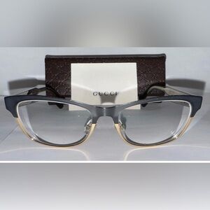 Authentic Gucci Optical Frame Eyeglasses GG4274 GXN 145 Gold/Black W/ Case